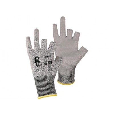 Protiporezové rukavice CXS CITA 3F, trojprstové, sivé